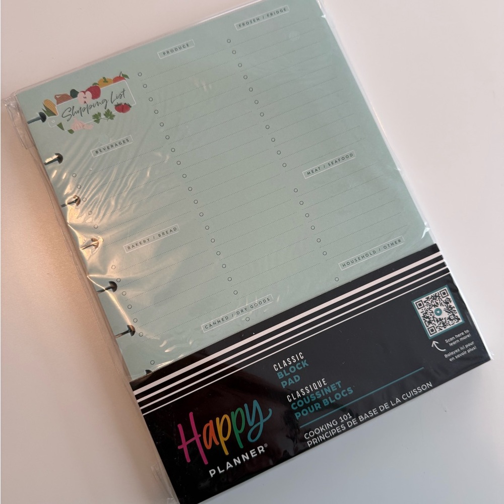 Happy Planner Cooking 101 Classic Block Pad - Shopping List